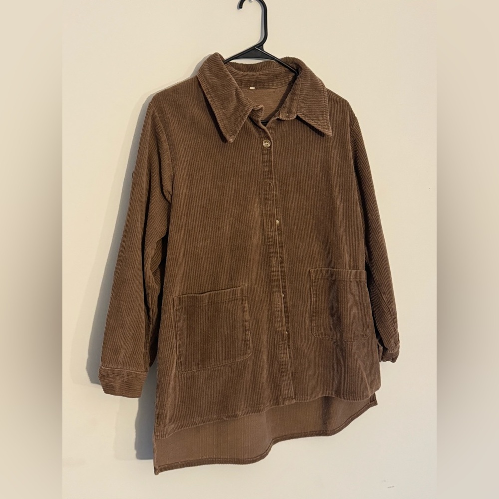 Corduroy collared long sleeve
